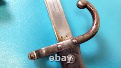 French Military Model 1874 Gras Rifle Bayonet Sword & Scabbard TR1677