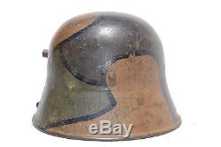 German Wwi Camo Combat Helmet Absolutely Untouched And 100% Complete Camouflage