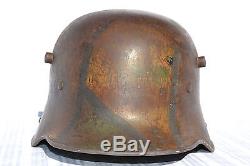 German Wwi Combat Helmet M16 Camouflage Painted Germany Ww1 Camo First World War