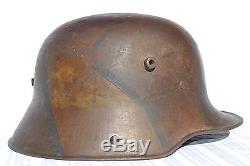 German Wwi Combat Helmet M16 Camouflage Painted Germany Ww1 Camo First World War