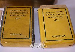 Genuine WWI Princess Mary Christmas 1914 Tin & Contents Card Tobacco Cigarettes