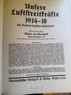 German Airforce during WWI UNSERE LUFTSTREITKRAFTE 1914-1918 Illust. 1st Ed 1930