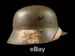 German Austrian Combat Helmet M16 with Mailing Label Home WW1