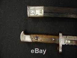 German Bavarian Matching WWI 71/84 Sawback Bayonet Original RARE