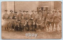 German Freikorps Machine Gun Wound Badge Real Photo Postcard Post WWI