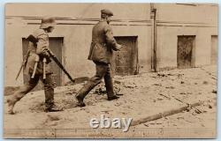 German Freikorps Soldier With Prisoner Helmet Rifle Grenade RPPC Real Photo Post