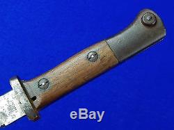 German Germany WW1 Model 1884-98 Unit Marked Mauser K98 Saw Back Bayonet Knife