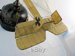 German Model Aircraft Mounted On Ww1 Pickelhaube Made By Recouping Army Medic