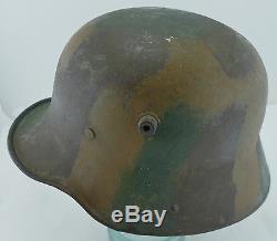 German ORIGINAL WW1 WWI Camouflage M1916 Helmet with Liner