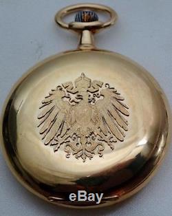 German Royal WWI military Officer award 14k gold Glashutte CHRONOMETER watch. 96g