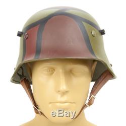 German WWI M16 Stahlhelm Steel Combat Helmet, M-1916, Hand Painted Camouflage