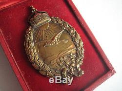 German WWI navy pilot medal from Hugo Schaper in antique case rare antique award