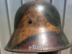 German Ww1 M17 Camouflaged Helmet Original