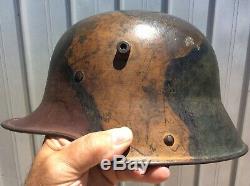 German Ww1 M17 Camouflaged Helmet Original