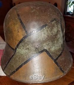 German m16 vintage camo helmet shell stahlheim army world war 1 WW1 uniform