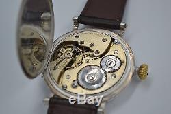 Girard Perregaux Vintage Hunter wrist watch military WW1 trench silver officers