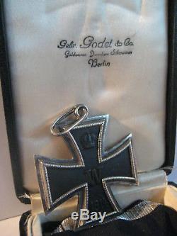 Grand knight cross of iron cross WWI WWII Godet Berlin steel core old case rare