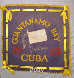 Guantanamo bay WW1 1919 Navy Wool Pillow Case Extremely Rare