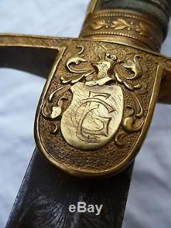 Handsome Antique Sword Imperial German Officer Sabre Prussian 1880-wwi