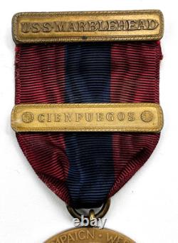 HTF Sampson West Indies Medal U. S. S Marblehead Naval Campaign Cienfuegos Clasp HTF Sampson West Indies Medal U. S. S Marblehead Naval Campaign Cienfuegos Clasp