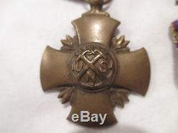 H VTG Navy Award Service Medal Ribbon WW1 WW2 II Naval LOT x4 Set Star Pin Bar