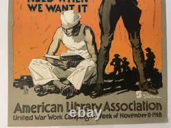 Hey Fellows. Orig 1918 World War One American Lib Assc poster by John Sheridan