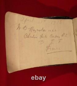 Highly Sought After Historic Ww1 Soldiers Note Book Diary April 1916-august 1917