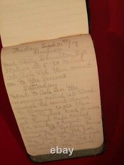 Highly Sought After Historic Ww1 Soldiers Note Book Diary April 1916-august 1917