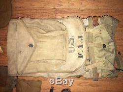 Id'd WW1 350th Inf Regt 88th Division Officer Suitcase with Contents, Holster Rig+