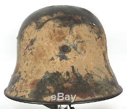 Imperial German WW1 M18 Helmet With Liner Bell L UNIQUE CONCRETE CAMO