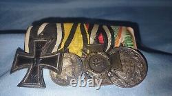 Imperial German WW1 Ribbon Bar 4 Metals Rare