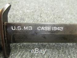 Lot-wwi Us M1905 Bayo & Wwii Us M3 Fighting Knife-blade Marked Case 1943