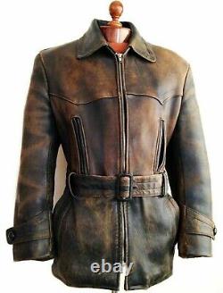 Leather 30s WW2 HORSEHIDE GERMAN LUFTWAFFE OFFICERS Trench WW1 RFC Jacket Coat