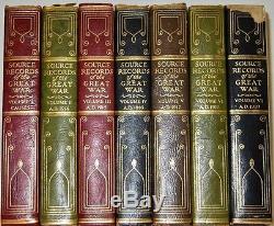 Leather Set WWI History WORLD WAR ONE! First 1st Library America Antique Great