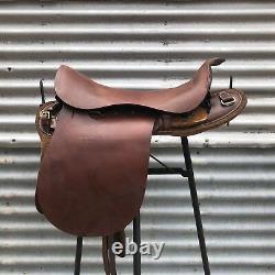 Light horse Army saddle, 1912 UP new leather saddle seat with webbing