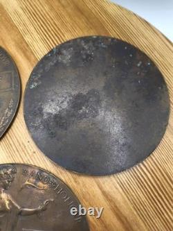 Lot 3 WWI British Bronze Memorial Plaques Death Penny Named J Wills A Golding F