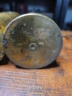 Lot Of 2 Brass Vases Trench Work Furry Souvenir 1904