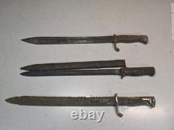 Lot Of 3 World War 1 & 2 Bayonets