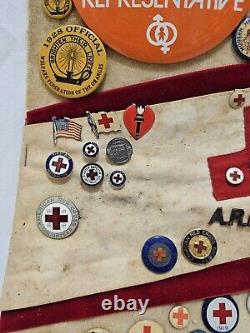 Lot of 103 WWI & WWII American Red Cross Pins Pinback Scewback