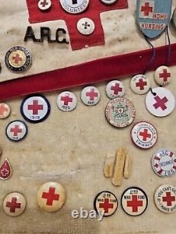 Lot of 103 WWI & WWII American Red Cross Pins Pinback Scewback
