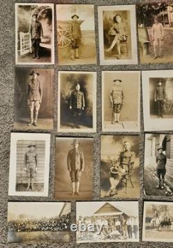 Lot of 34 1910s WWI Era Antique Real Photo Postcards RPPCs US Military
