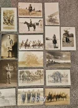 Lot of 34 1910s WWI Era Antique Real Photo Postcards RPPCs US Military