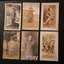 Lot of 34 1910s WWI Era Antique Real Photo Postcards RPPCs US Military