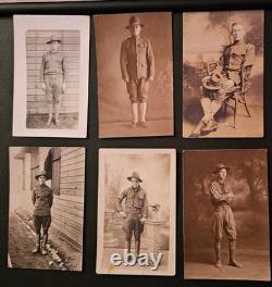 Lot of 34 1910s WWI Era Antique Real Photo Postcards RPPCs US Military