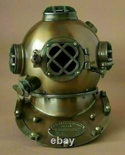 Marine Antique Scuba Wearable Brass Divers Diving Helmet US Navy Mark V Deep Sea