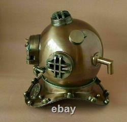 Marine Antique Scuba Wearable Brass Divers Diving Helmet US Navy Mark V Deep Sea