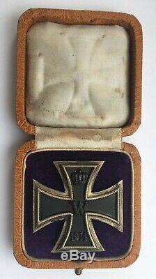 Medal German Ww1 Iron Cross 1 St Class Not Maker Marked In Orange Case
