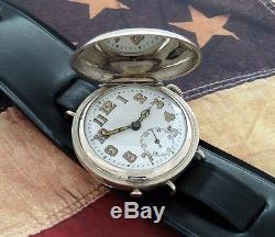 Men's CRISP World War I Era Misc. Swiss Hunter Cased Wristwatch SERVICED