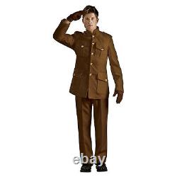 Men's World War I Soldier Costume Brown Military Reenactment Theatrical Quality