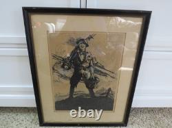 Military -1920 WWI Soldier War Poster Original 19x 23